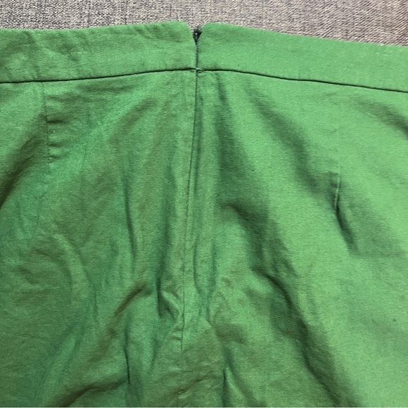 J. Crew Cotton Linen Blend Hunter Green Women’s Skirt Button Detail Size 10 - Picture 5 of 8